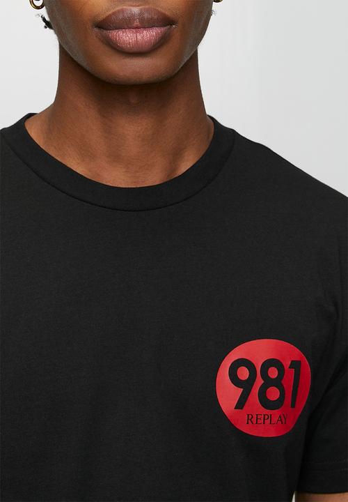 Replay - Racer Logo Cotton T-shirt - Black