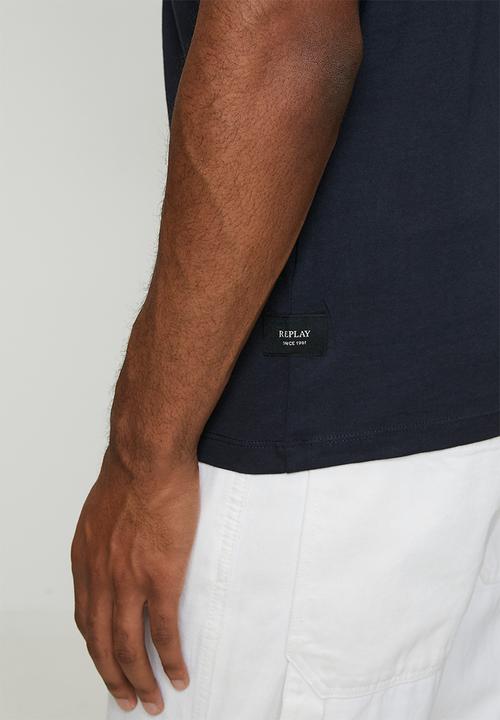 Replay - Basic Jersey Crew Neck T-shirt - Navy