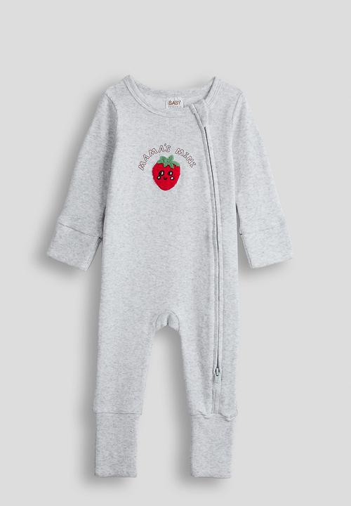 Cotton On - 2 Pack The Long Sleeve Zip Romper - Vanilla/Coral Stripe & Snow Marle/Mama'S Mini