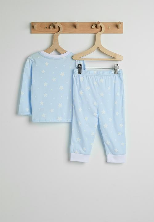 Pop Candy - Star aop pj set - columbia blue
