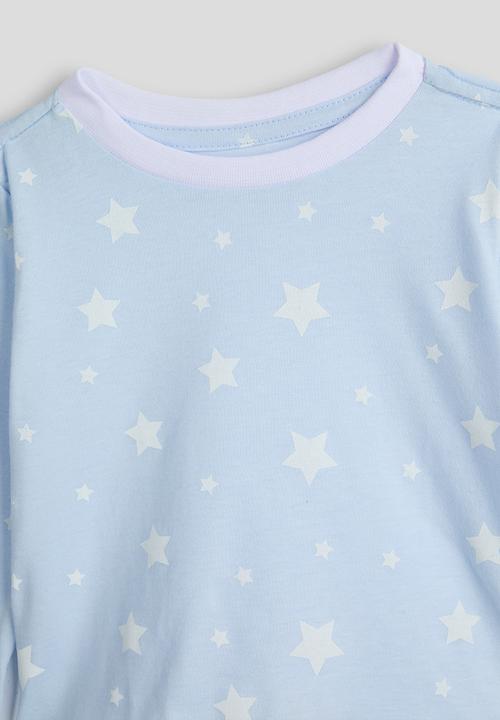 Pop Candy - Star aop pj set - columbia blue
