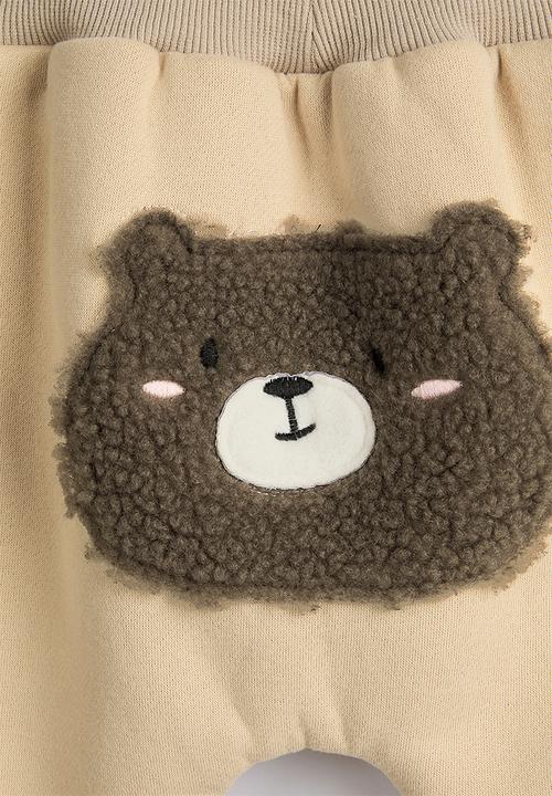 Pop Candy - Tufted bear joggers - beige