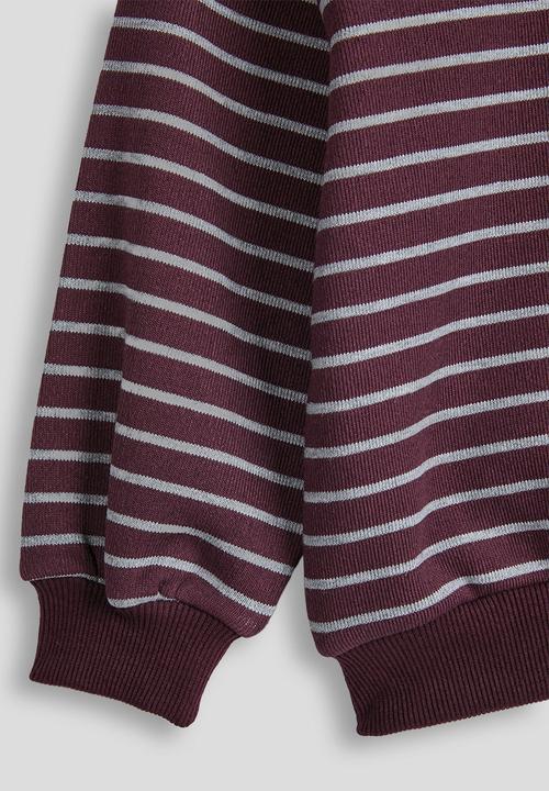 Pop Candy - Knit zip-up sweatshirt - plum/grey stripe
