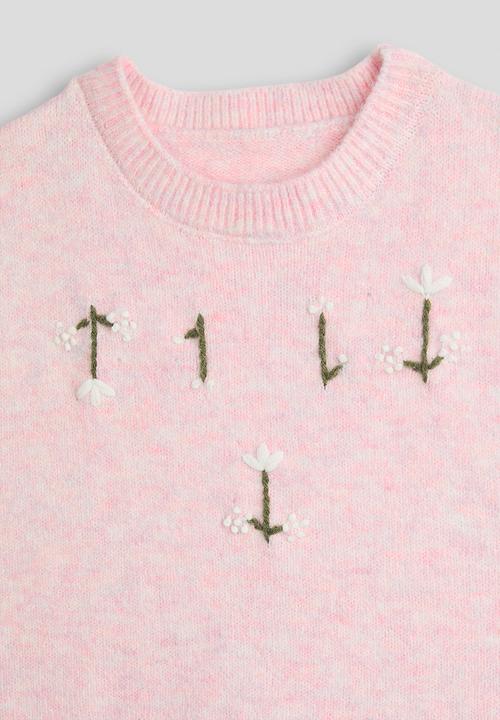 Pop Candy - Hand-embroidered jumper vest - pink melange