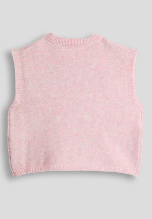 Pop Candy - Hand-embroidered jumper vest - pink melange