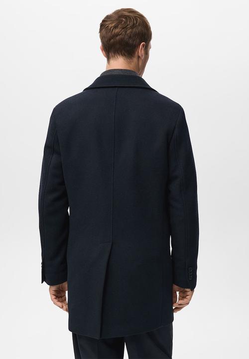MANGO - Hake Lightweight Recycled Wool Coat - Navy