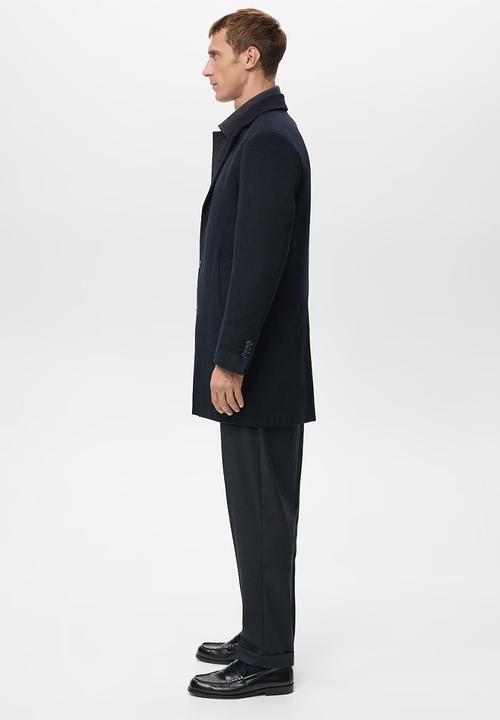 MANGO - Hake Lightweight Recycled Wool Coat - Navy