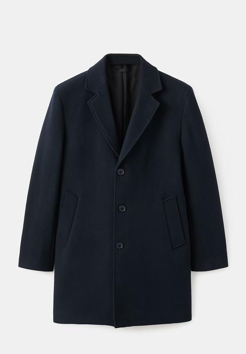 MANGO - Hake Lightweight Recycled Wool Coat - Navy
