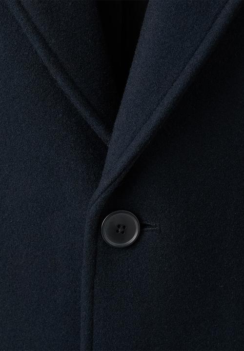 MANGO - Hake Lightweight Recycled Wool Coat - Navy