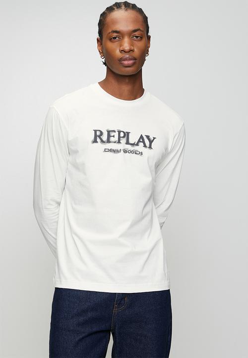 Replay - LS Crew-Neck T-shirt - White