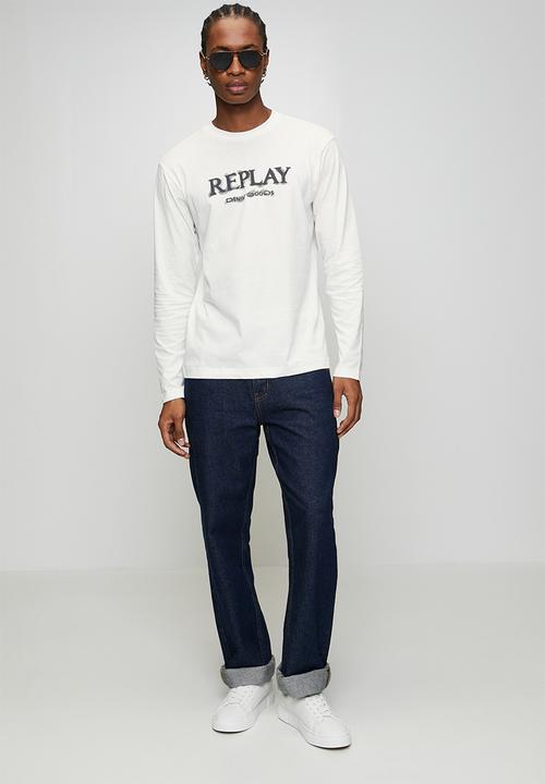 Replay - LS Crew-Neck T-shirt - White