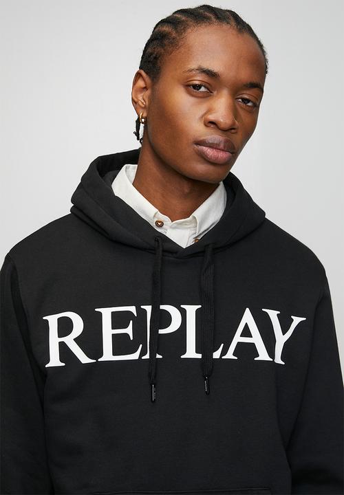 Replay - Brushed Fleece Hoodie - Black