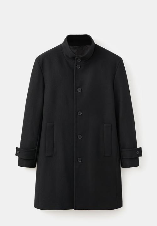 MANGO - Coat Funnel - Black