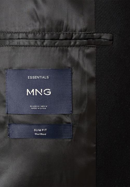 MANGO - Coat Funnel - Black