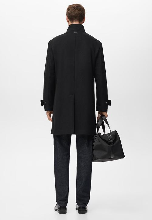 MANGO - Coat Funnel - Black