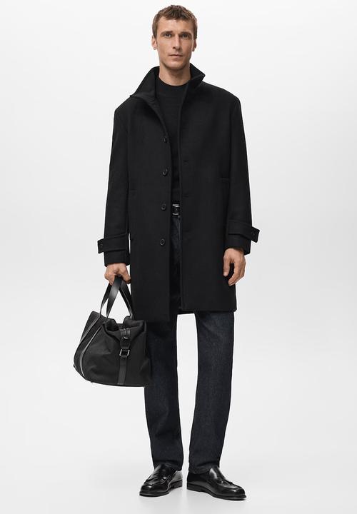 MANGO - Coat Funnel - Black