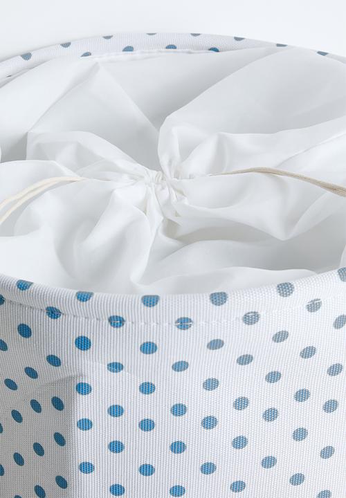 Pop Candy - Polka dot fabric laundry bag - white/blue