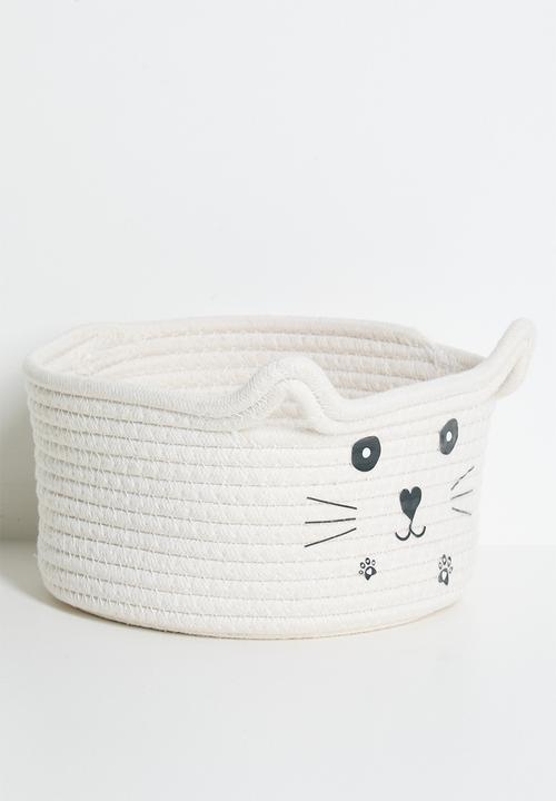 Pop Candy - Woven cat storage basket - off white