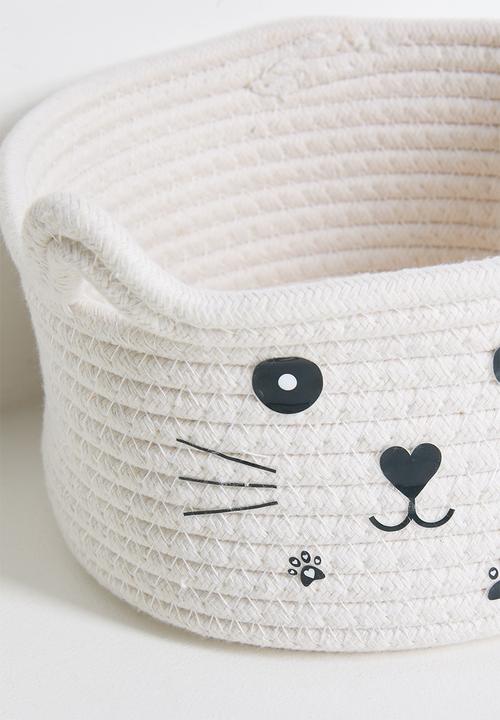Pop Candy - Woven cat storage basket - off white