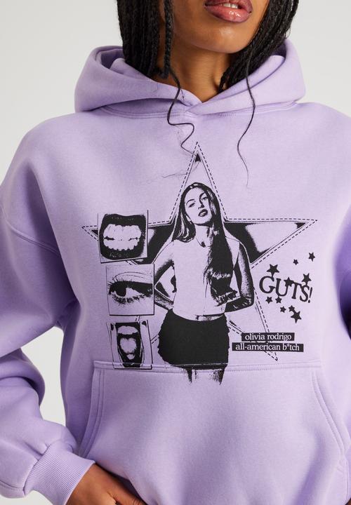 Factorie - Music Merch Boxy Hoodie - Lcn Bra Light Iris/Olivia Rodrigo