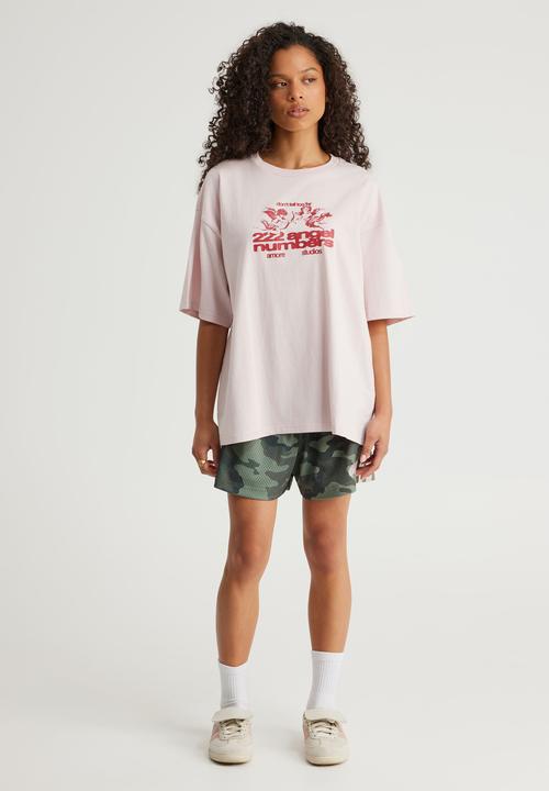 Factorie - Oversized Graphic Tee - Pink Dust/Amore Angels
