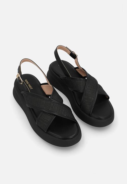 Nine West - Vita flatform sandal - black
