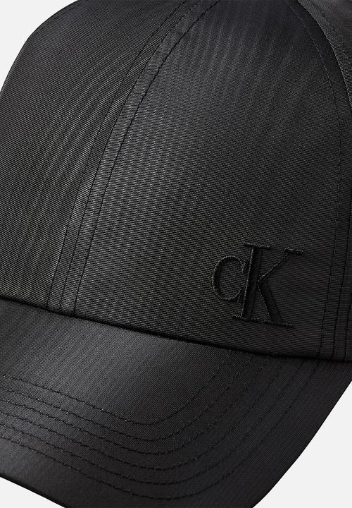 Calvin Klein - Monogram embroidery moire cap - black