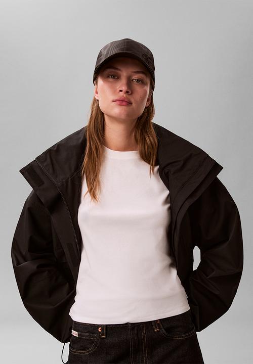 Calvin Klein - Monogram embroidery moire cap - black