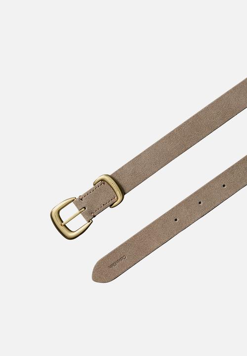 Calvin Klein - 3 Piece suede strap 25mm - desert taupe / antique light gold