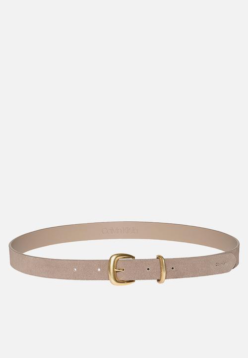Calvin Klein - 3 Piece suede strap 25mm - desert taupe / antique light gold