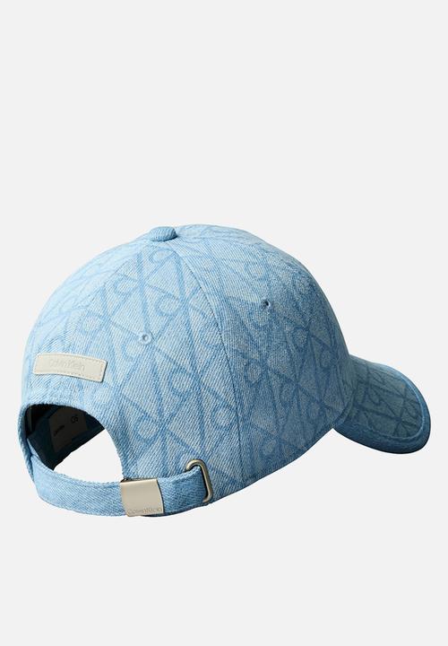 Calvin Klein - Denim emblem burnout w patch cap - vintage denim