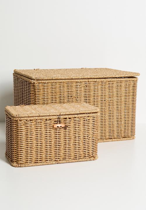 Pop Candy - Large woven straw basket - neutral