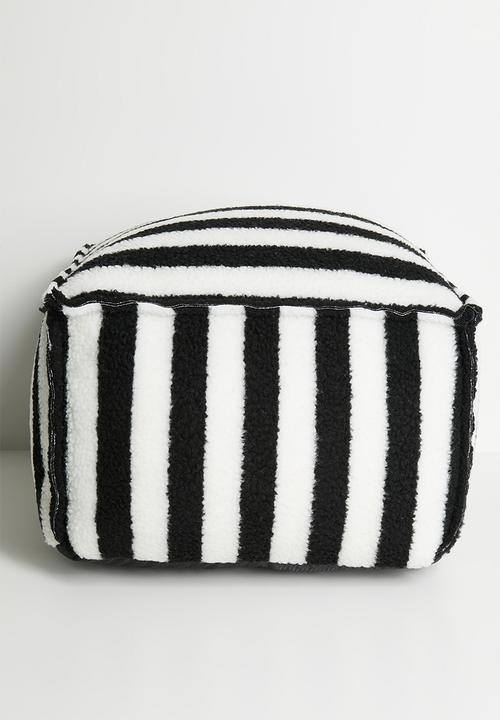 Pop Candy - Striped pouf - black