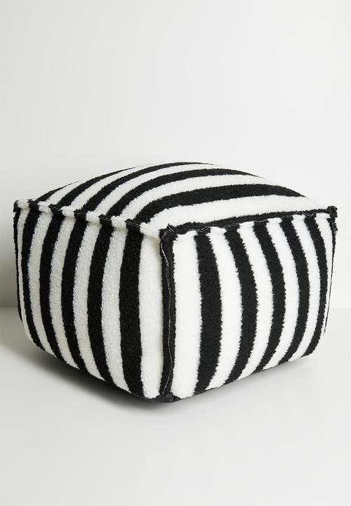 Pop Candy - Striped pouf - black