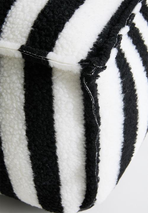 Pop Candy - Striped pouf - black