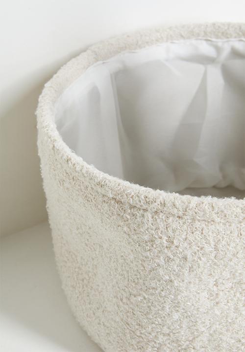 Pop Candy - Teddy fabric bunny storage bin - oatmeal