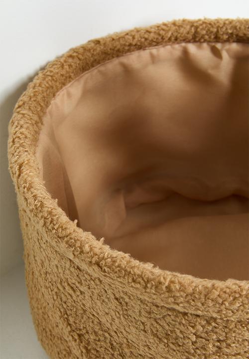 Pop Candy - Teddy fabric bunny storage bin - brown