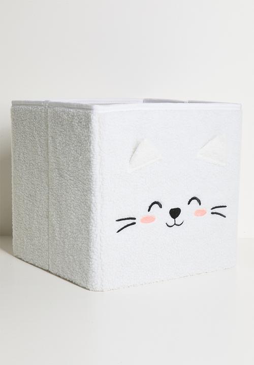 Pop Candy - Cat face storage bin - off white