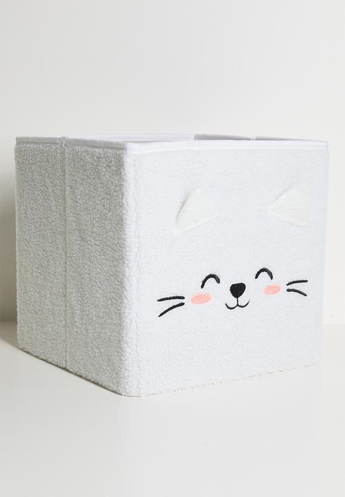 Pop Candy - Cat face storage bin - off white