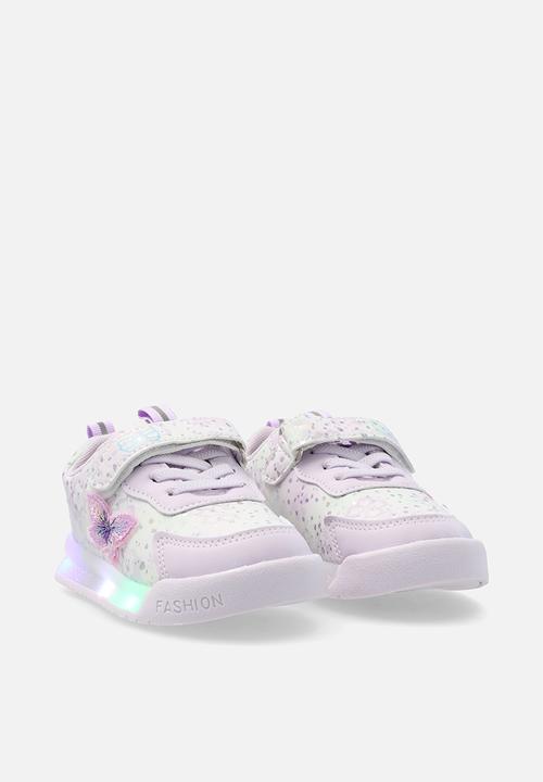 Pop Candy - Light-up sneakers with adjustable fasteners - pale purple