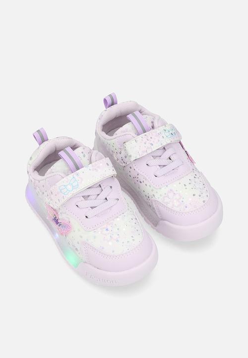 Pop Candy - Light-up sneakers with adjustable fasteners - pale purple