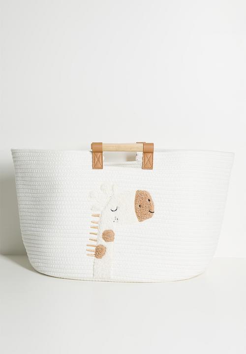 Pop Candy - Giraffe straw storage basket - white