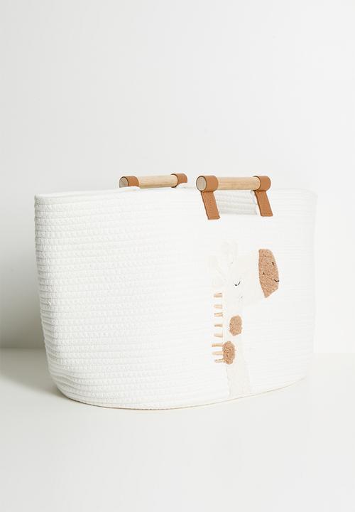 Pop Candy - Giraffe straw storage basket - white