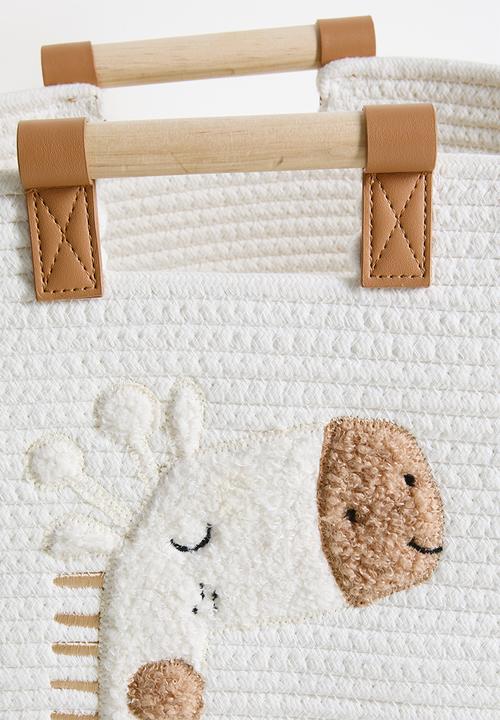 Pop Candy - Giraffe straw storage basket - white
