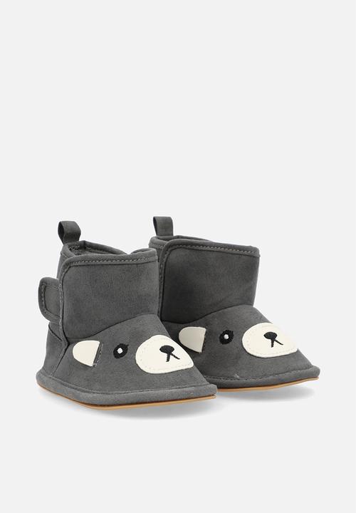 Pop Candy - Bear slipper boots - dark grey