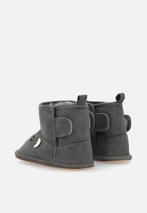 Pop Candy - Bear slipper boots - dark grey