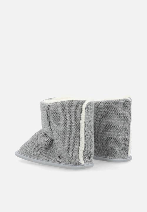 Pop Candy - Knit bear slipper boots - grey