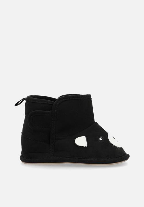 Pop Candy - Bear slipper boots - charcoal grey