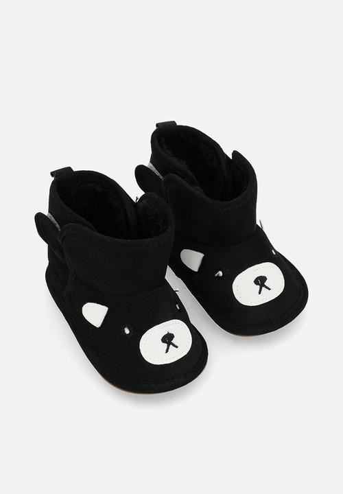 Pop Candy - Bear slipper boots - charcoal grey
