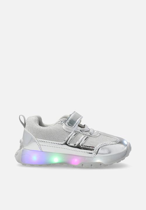 Pop Candy - Light-up sneakers with adjustable fasteners - silver